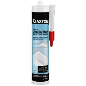 Герметик санитарный силиконовый AXTON 280 мл бесцветный уксусный