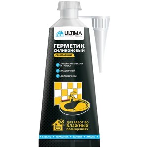 Герметик Ultima силиконовый санитарный 80 мл. бесцветный 100 гр