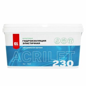 Гидроизоляция эластичная для ванной и влажных помещений ACRILET 230 , 5 кг
