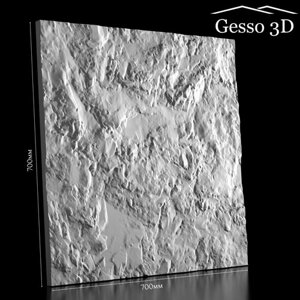 Гипсовая панель Gesso 3D cкалы "Monblan" 700x700х35 мм, Упаковка 10 шт, 5 м2