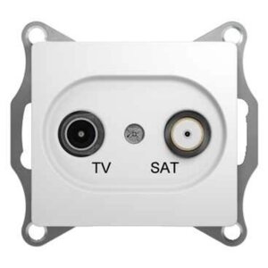 GLOSSA Розетка телевизионная TV-SAT одиночная в рамку 1дБ белая | код GSL000197 | Schneider Electric (4шт. в упак.)