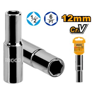 Головка торцевая шестигранная удлиненная INGCO HHAST12123L INDUSTRIAL 1/2" 12 мм