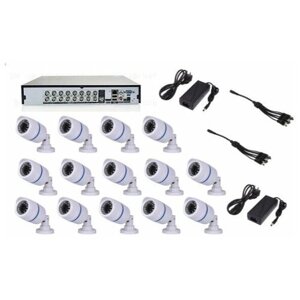 Готовый AHD комплект видеонаблюдения на 14 уличных камер 5мП с ИК подсветкой до 20м