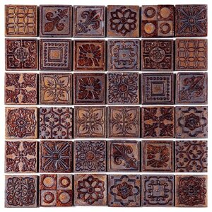 Итальянская мозаика набор декоров Skalini D-GRD3-(36-чипов-на-сетке) 36 шт на листе (цена за лист) красный узор