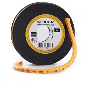 Кабель-маркер pe для провода сечением 4мм stekker cbmr40-pe желтый 270 шт