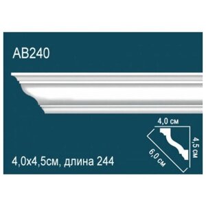 Карниз Perfect потолочный 40x45 мм полиуретановый плинтус под покраску AB240-1 метр