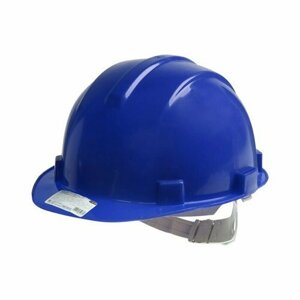 Каска защитная тундра, для строительно-монтажных работ, с пластиковым оголовьем, синяя (комплект из 6 шт)
