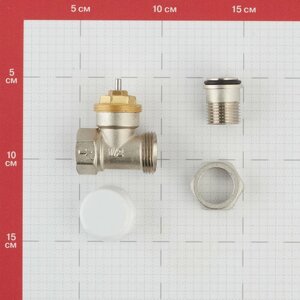 Клапан (вентиль) термостатический прямой 1/2 НР (ш) х 1/2 ВР (г) для радиатора KVs 0,64