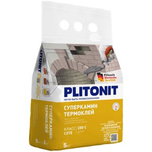 Клей для плитки и камня Plitonit Суперкамин Термоклей серый 5 кг