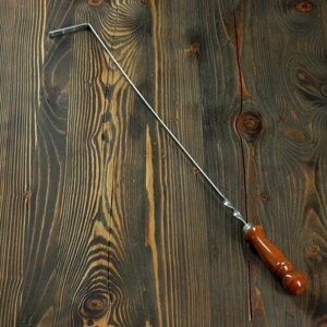 Кочерга узбекская с деревянной ручкой, с узором, 50/1 см, полная длина 65 см, сталь 3 мм (комплект из 4 шт)