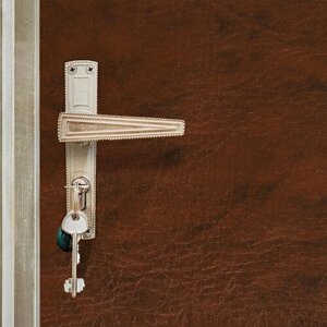 Комплект для обивки дверей 110 205 см: иск. кожа, поролон 3 мм, гвозди, коричневый, «Эконом»