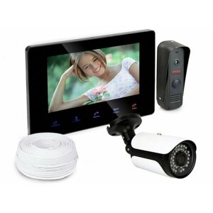 Комплект (домофон - уличная видеокамера) HDcom B707 KDM-6215G, домофон с камерой, домофон запись по движению