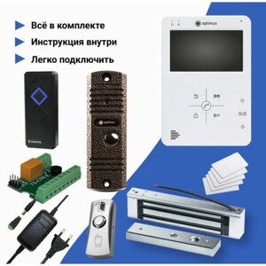 Комплект СКУД с электромагнитным замком картами доступа и домофоном