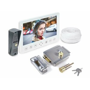 Комплект видеодомофон и электромеханический замок: ЕП-4815 (S10513KOM) с записью и Anxing Lock-AX042 -домофон замок для калитки