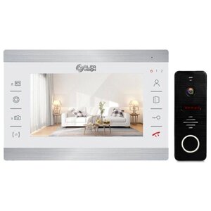 Комплект видеодомофона Flora-KIT White (910bl) Full HD 7 дюймов, видеодомофон в квартиру / в подъезд / для частного дома