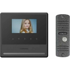 Комплект видеодомофона и вызывной панели COMMAX CDV-43Y (Черный) / AVC 305 (Черная)