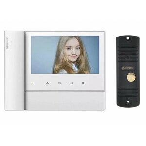 Комплект видеодомофона и вызывной панели COMMAX CDV-70NM (Белый) / AVC 305 (Черная)