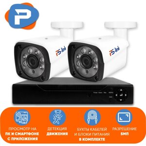 Комплект видеонаблюдения AHD Ps-Link KIT-C502HD 2 уличных 5Мп камеры