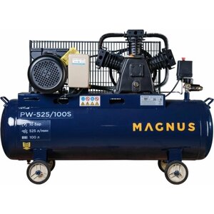Компрессор воздушный масляный Magnus 525-100S, 100 л, 3000 Вт 380в 10 бар