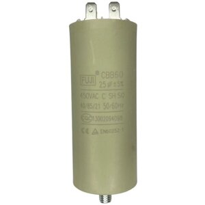 Конденсатор пусковой FUJI CBB60 (2+2 pins+с креплением под болт) 25 мкФ 450V 40x93мм (У)
