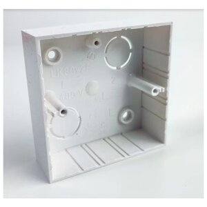 Коробка приборная (подрозетник) для накладного монтажа размер 82х82х28 мм цвет белый (комплект 4 шт)