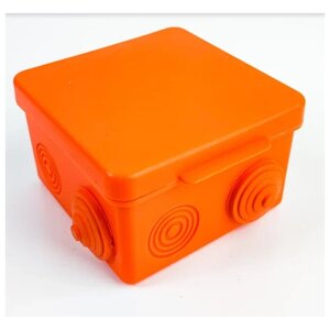 Коробка распределительная ОС размер 80x80x50 мм, гермовводы 7хD 20мм степень защиты IP54 цвет оранжевый (комплект 3 шт)