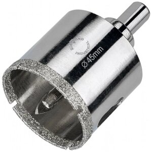 Коронка алмазная по керамограниту и керамике с центрирующим сверлом 45 мм Diamond Industrial DIDCSC045
