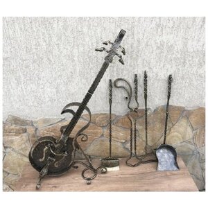 Кованный набор каминных инструментов, каминный аксессуар, Каминный набор для чистки Гитара