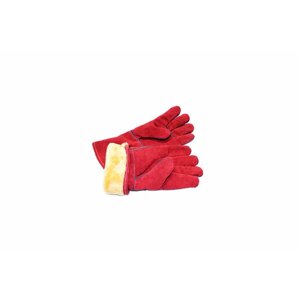 Краги спилковые красные утепленные, арт. RX4006F