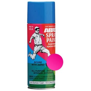 Краска ABRO Spray Paint флуоресцентная, розовый, глянцевая, 473 мл