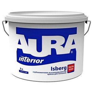 Краска акриловая Aura Interior Isberg матовая ультра белый 9 л 13.7 кг