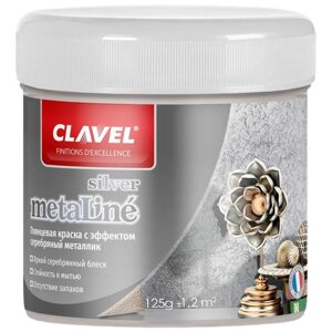 Краска акриловая Clavel Metaline Silver 0.13 кг