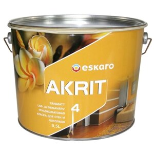 Краска акриловая Eskaro Akrit 4 глубокоматовая белый 9.5 л 11 кг