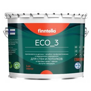 Краска акриловая finntella Eco_3 Wash and Clean влагостойкая моющаяся глубокоматовая Khaki 2.7 л