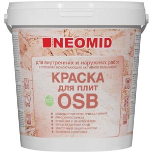Краска акриловая NEOMID для плит OSB полуматовая белый 0.86 л 1 кг