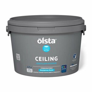 Краска акриловая Olsta Ceiling глубокоматовая белый 2.7 л 4.12 кг