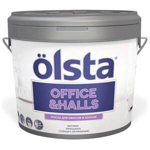 Краска акриловая Olsta Office&Halls матовая белый 0.9 л
