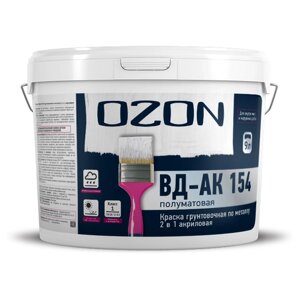 Краска акриловая OZON ВД-АК-154 полуматовая бесцветный 9 л 11 кг