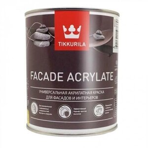 Краска акриловая Tikkurila Facade Acrylate матовая серый G489 0.9 л 1.1 кг