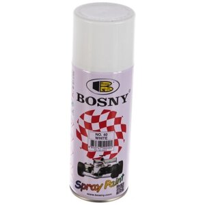 Краска Bosny Spray Paint акриловая универсальная, 40 white, глянцевая, 520 мл