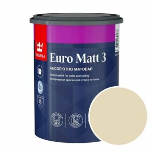 Краска интерьерная Tikkurila Euro Matt 3 RAL 1015 (Светлая слоновая кость - Light ivory) 0,9 л