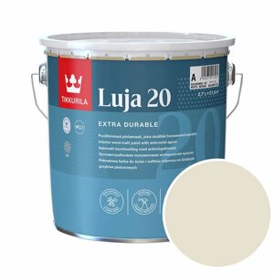 Краска моющаяся Tikkurila Luja Extra полуматовая RAL 1013 (Жемчужно-белый - Oyster white) 2,7 л