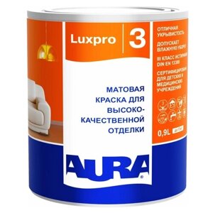 Краска водно-дисперсионная Aura LuxPro 3 матовая белый 0.9 л 0.9 кг