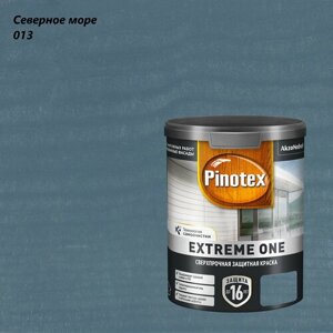 Краска защитная сверхпрочная для древесины фасадов Pinotex Extreme One (0,9л) северное море 013
