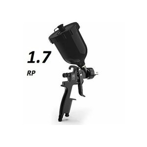 Краскопульт пневматический RRP Дюзы: 1.7 (профессиональный краскораспылитель) SKULL TITANIUM Spray gun с верхним пластиковым бачком