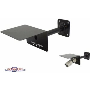 Кронштейн "HIWOLL-3000BK" чёрный с боксом и козырьком к стене для видеокамеры и прожектора, 0,25м