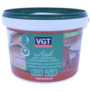 Лак цветной акриловый глянцевый для наружных и внутренних работ VGT (2,2кг) чай с молоком