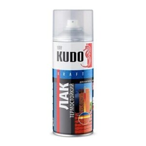 Лак KUDO термостойкий, прозрачный, глянцевая, 520 мл, 1 шт.