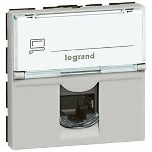 Legrand (Легранд) Розетка RJ45 Mosaic кат. 5е UTP 2 модуля алюминий 079454