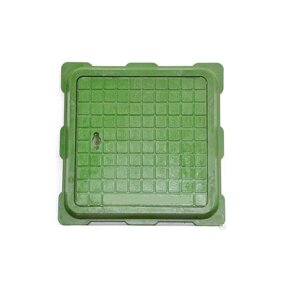 Люк канализационный квадратный 470х470 мм полимерный смотровой зеленый